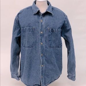 90’s cabela’s flannel lined denim shirt